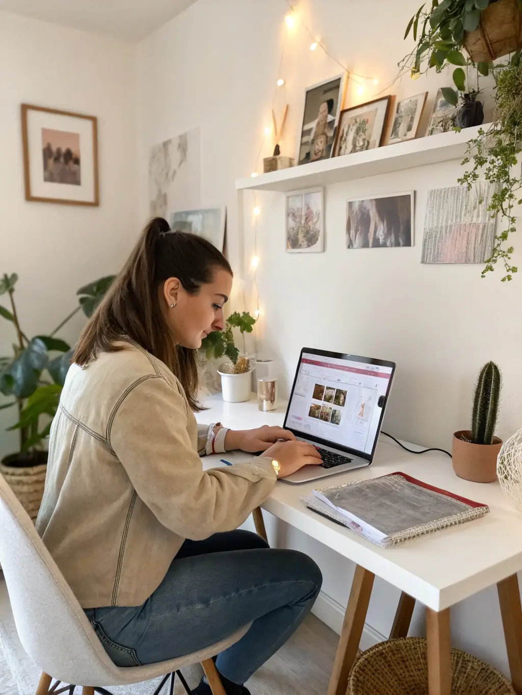 A user typing a text query like "red summer dress" into StyleReflect.ai.