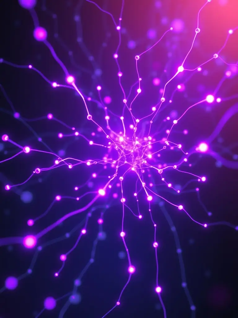 A visually striking image of a neural network, with glowing nodes and connections, representing the power of AI and machine learning in data analysis and prediction.